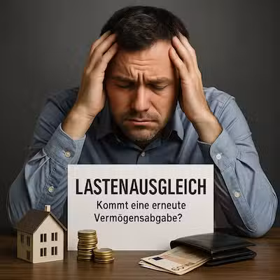 Schuldner mit Kopfschmerzen wegen Lastenausgleich