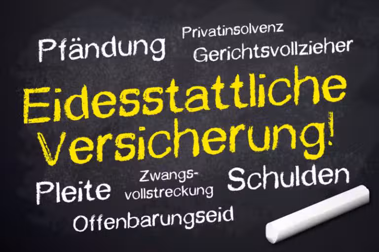Bild mit Texten zur Umgehung der Eidesstaatlichen Versicherung