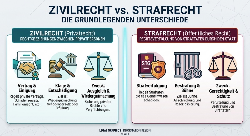 Zivil vs Strafrecht
